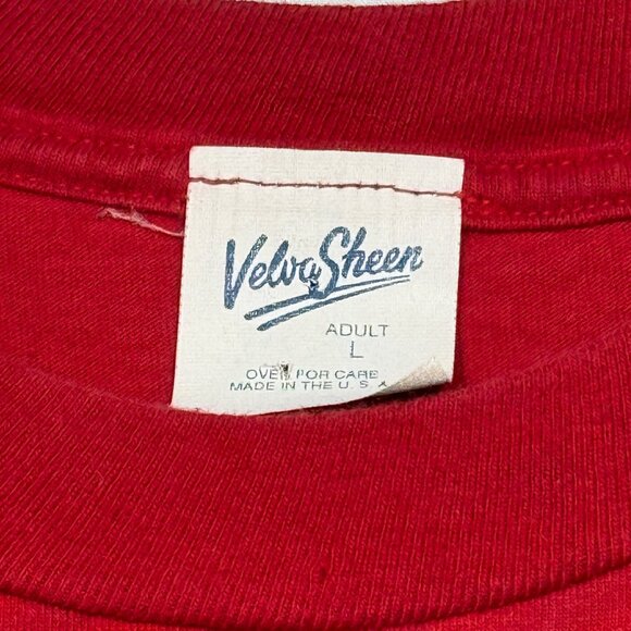 Velva Sheen Mickey Mouse Vintage Red T-Shirt Cartoon Graphic Adult Large USA - Picture 8 of 9